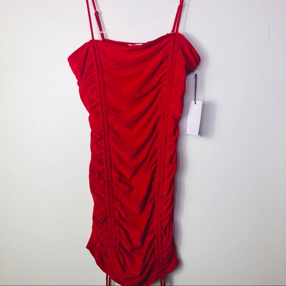 IRIS LA Red Spandex dress, Spaghetti straps, SIZE: LARGE - Picture 7 of 8